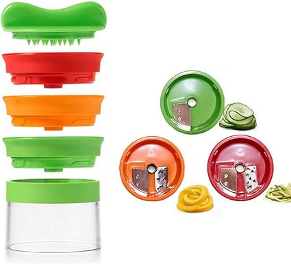 CORTADOR EN ESPIRAL DE FRUTAS Y VERDURAS 3 EN 1 ✅