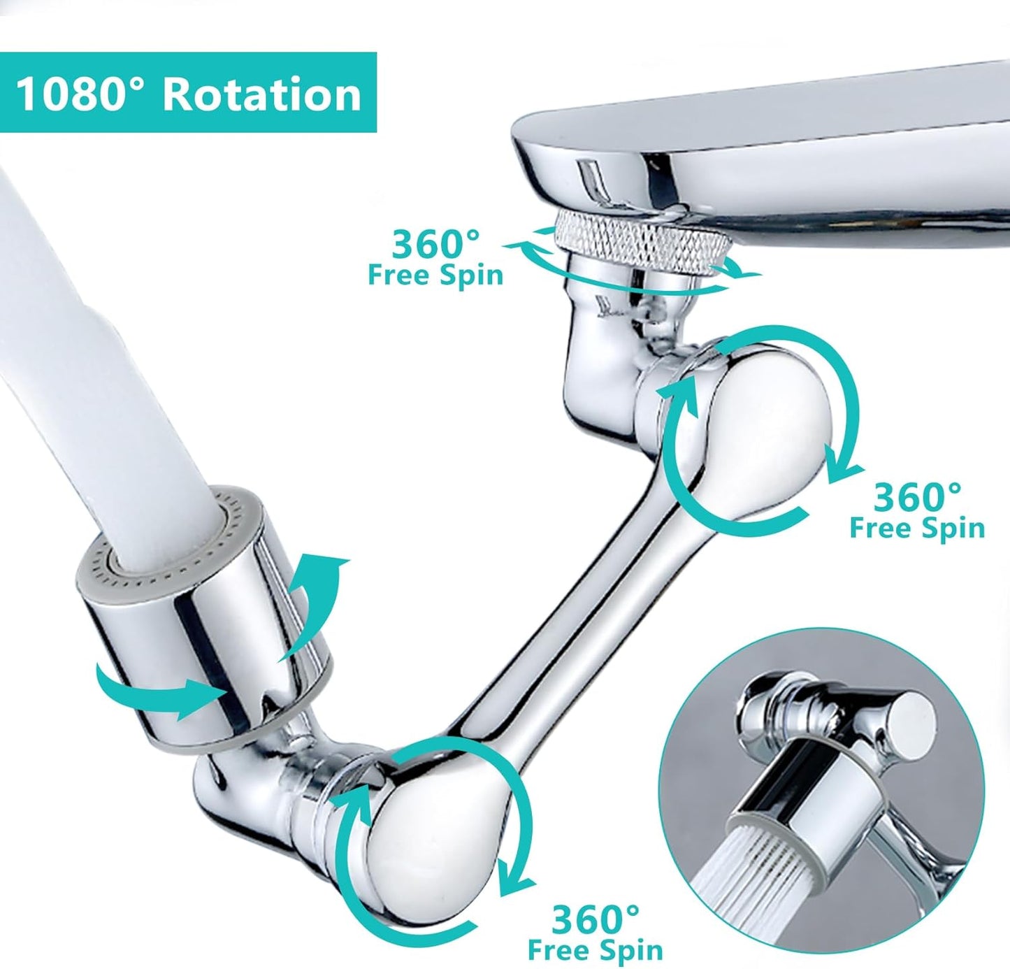 Extensión Flexible de Grifo Universal 1080° | Para Baño y Cocina ✅