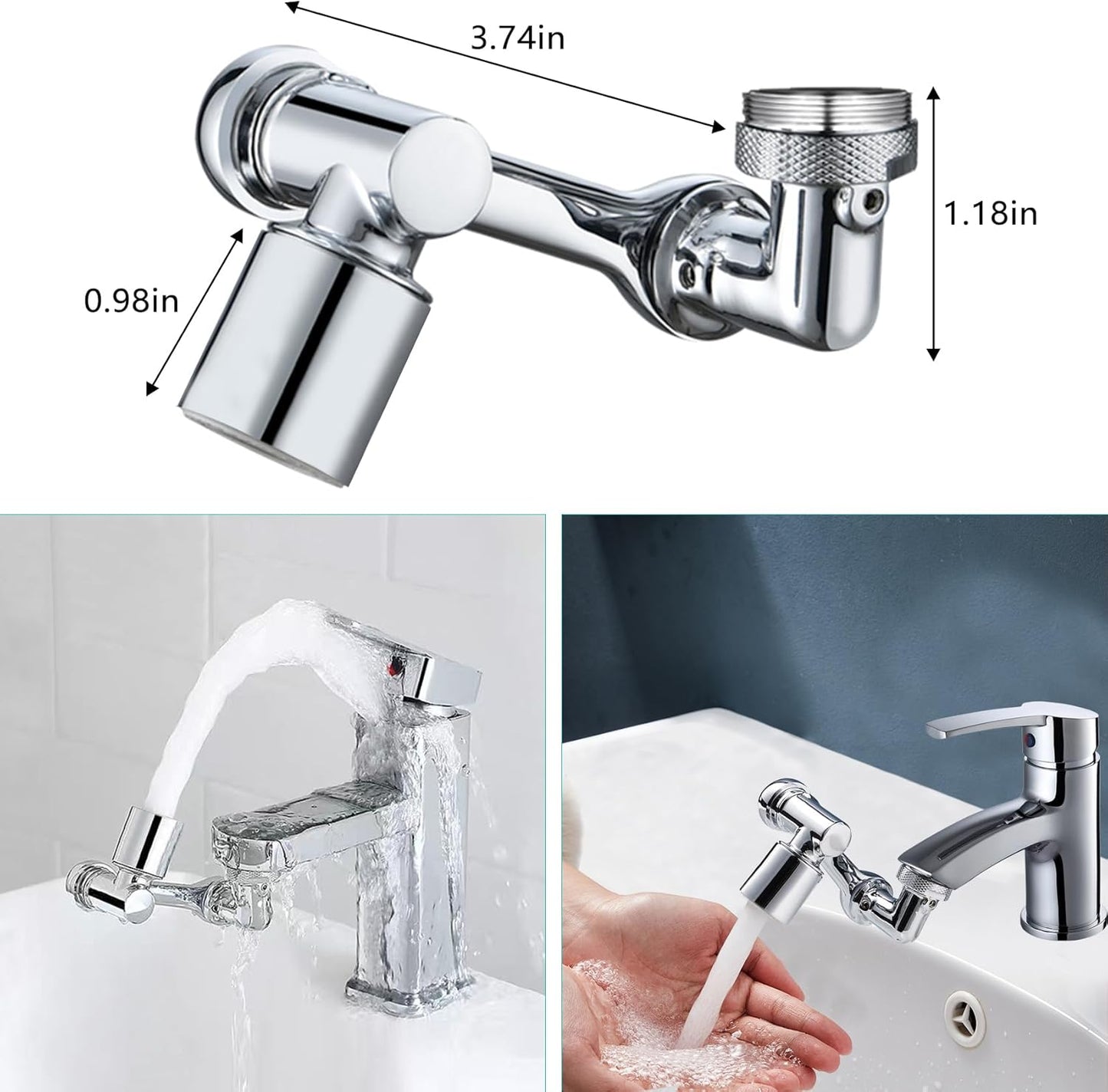 Extensión Flexible de Grifo Universal 1080° | Para Baño y Cocina ✅