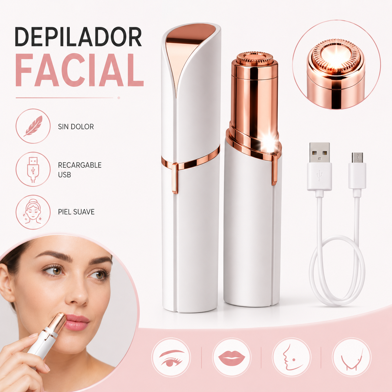 Depilador Facial Recargable - Flawless